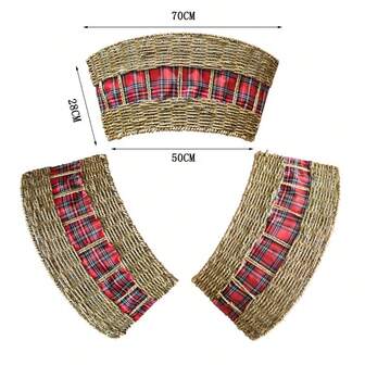 Christmas Tree Collar, Country-Style Hand-Woven Tree Basket Base Cover, Farmhouse Christmas Decoration Tree Skirt Ring, Suitable For Artificial Trees. From Woven Patterns To Conical Designs, This Christmas Tree Base Can Be Matched With Any Christmas Tree