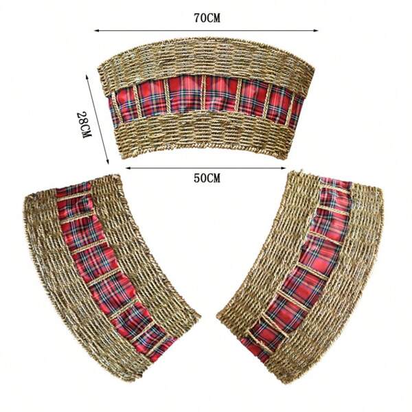 Weihnachtsbaum Kragen, landhausstil handgewebter Baumkorb als Basis Abdeckung, Bauernhaus Weihnachtsdeko Baumrock Ring, geeignet für künstliche Bäume. Von gewebten Mustern bis hin zu konischen Designs, diese Weihnachtsbaumunterlage kann zu jedem Weihnachtsbaum passen