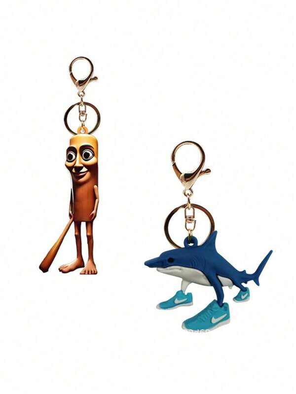 Italian Meme Shark Figurines Fun Desk Decor For Home & Office , Cute Collectible Gift For Fans (Tralalero Tralala Style)Key Chain,Tung Tung Sahur Tralalero Tralala Plastic Statue Decoration Keychain With Blue Foot Shark Statue Keychain,