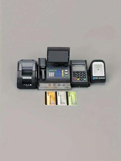 7pcs Miniature Supermarket Checkout Counter Set, Plastic Material, Teen Creative Toy, No Power Required, Suitable For Party, Holiday Gift (Needs Self-Assembly)