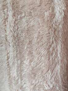PLUS SIZE WOMEN'S BLOUSE WITH ZIPPER, POCKETS AND FUR - 淺粉色 - 查看 4