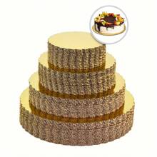 4 Stück/8 Stück Tortenträger, runde Tortenboden aus Papier und Folie, Größen 6", 8", 10", 12", für Backen, Tortendekorationen, Feste, Geburtstage, Partys, Küche, Restaurants, Hochzeiten, Abschlussfeiern, Baby-Partys, Weihnachten, Halloween, Lehrertag, Erntedankfest, Schulbeginn (Gold & Silber)