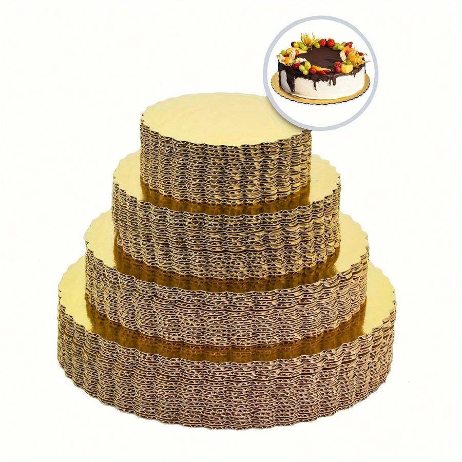4 Stück/8 Stück Tortenträger, runde Tortenboden aus Papier und Folie, Größen 6", 8", 10", 12", für Backen, Tortendekorationen, Feste, Geburtstage, Partys, Küche, Restaurants, Hochzeiten, Abschlussfeiern, Baby-Partys, Weihnachten, Halloween, Lehrertag, Erntedankfest, Schulbeginn (Gold & Silber)
