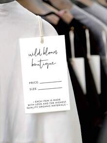 Thẻ treo đục lỗ tùy chỉnh, hỗ trợ in một mặt và hai mặt, phù hợp cho thẻ quần áo, nhãn bao bì quà tặng, thẻ tiệc cưới (24/20 tờ/gói), thẻ phong cách Bohemian cho doanh nghiệp nhỏ, mẫu thẻ quần áo cao cấp, nhãn sản phẩm tối giản hiện đại, thẻ treo tối giản, nhãn bán lẻ có thể chỉnh sửa. - Nhiều màu - Xem 3