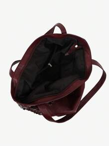 Dedoo Geantă de mână din piele moale 2024 nouă, geantă Joker, geantă de umăr simplă, design cu nituri, capacitate mare, geantă mare de damă, cumpărături, serviciu. Convenabilă pentru călătorii, suprafață lucioasă, imprimeu leopard