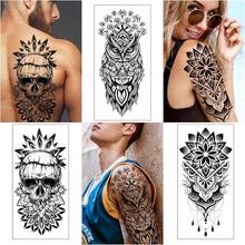 New  48 Waterproof Temporary Tattoos For Alt, Manala Vintage Black Lots Temporary Tattoos For Men Women, Manala Fll Arm Fake Tattoo Bohemia Flower Fake Arm Tattoos For Boys Girls - M-那 - 查看 7