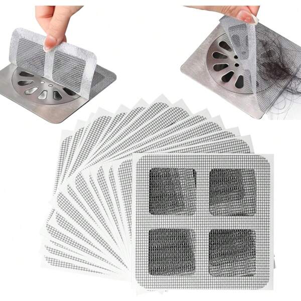 Shower & Bathtub Hair Catcher - Easy To Use, Drain Filter Stickers, Disposable Drain Covers, Suitable For Shower, Sink, And Laundry Room, Easy To Stick, Hair Stopper Drain Cover, Disposable Drain Filter, Bathroom Hair Catcher Plug, Drain Cover, Kitchen Sink Filter, Disposable Shower Drain Hair Collector, Floor Drain Filter Stickers, Hair Stopper For Bathroom Bathtub, Bathroom Accessories Back To School