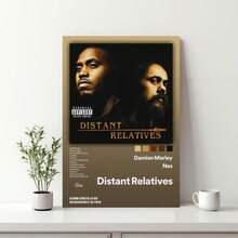 Framed Distant Relatives Music Album Cover Poster Star Pop Decorative Painting Canvas Wall Art Decor Print Posters Picture Paintings Decoration Aesthetic Mural - Framed - View 2
