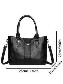 全新软皮女式手提包复古单肩托特包奢华设计师女士大容量钱包通勤包