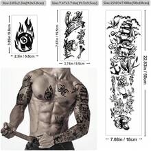 New  48 Waterproof Temporary Tattoos For Alt, Patchwork Temporary Tattoos For Men Women, American Ol School Fll Arm Fake Tattoos, Realistic Traitional Flower Animal Half Arm Tattoo - Patchwork - View 5