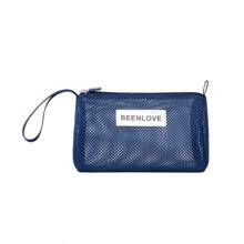 2025 Sac de maquillage minimaliste en maille, trousse de toilette de voyage unisexe, organisateur étanche. Essentiels de voyage pour les vacances, les vacances d'été, la rentrée scolaire. Sac pour les fournitures scolaires, sac de voyage pour femmes, sac de maquillage pour le voyage