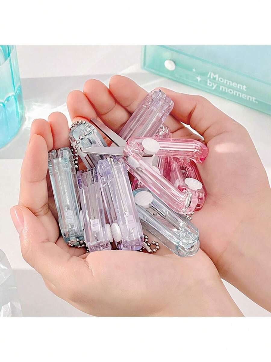 1pc/3pcs Mini Portable Retractable Small Scissors, Students Creative Foldable Multi-Purpose Craft Scissors,Back To School,School Supplies - Multicolor - View 1