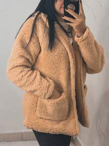 WOMEN'S WINTER COAT. WARM, FURRY - Khaki - View 2
