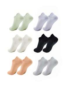 3/6 Pairs Solid Mesh Breathable Short Yoga Socks, Soft & Comfortable, Professional Silicone Non-Slip Suitable For Sports, Fitness, Pilates, Indoor Jumping Rope, Ballet, Thin Floor Socks, Unisex