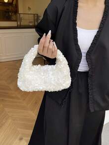 Women's Clutch Bag Shiny Sequins Handbag, Elegant Party Wedding Sophisticated Charming White Purse - White - View 4