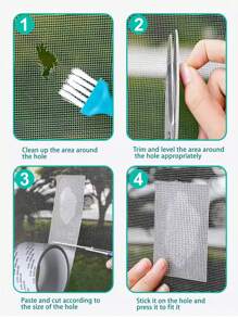 Self-Adhesive Mesh Window Repair Tape, Waterproof Tear-Resistant Insect Screen Patch, Strong Adhesive For Fabric And Screens, Waterproof Self-Adhesive Screen Repair Tape For Damaged Screens, Black, For Repairing Holes Or Cracks In Screens And Doors, Self-Adhesive, For Fixing Mosquito Nets And Repairing Screens