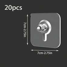 10 件防损壁挂夹，强力粘合框架胶，浴室挂钩，无需钻孔（20 件/30 件/50 件可选） - 7*7-螺絲 - 查看 7