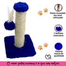 Cat Scratching Post With Exclusive Sisal Toy - 藍色 - 查看 4