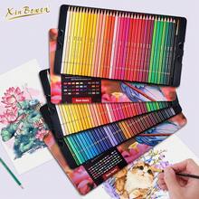1 套铁盒水溶性彩色铅笔套装，12/24/36/72 色，木制彩色铅笔，非常适合手绘、油画和素描，专业美术画笔套装，钢笔，绘画和艺术材料，包装精美，非常适合初学者、学校用品、文具、剪贴簿用品、着色书、返校礼物。 - 彩色 - 查看 8