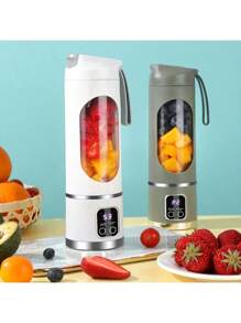 RAF 1 pieza Licuadora portátil inalámbrica de 450ml, máquina exprimidora eléctrica, licuadora de frutas mini recargable USB con 10 cuchillas y doble taza, licuadora multifuncional para procesar alimentos en casa u outdoors, perfecta para verduras, frutas y batidos