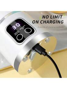 RAF 1 pieza Licuadora portátil inalámbrica de 450ml, máquina exprimidora eléctrica, licuadora de frutas mini recargable USB con 10 cuchillas y doble taza, licuadora multifuncional para procesar alimentos en casa u outdoors, perfecta para verduras, frutas y batidos