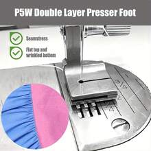 1 件工业缝纫机褶边压脚 - 宽褶边和褶皱附件，适用于厚面料 - 銀色 - 查看 2