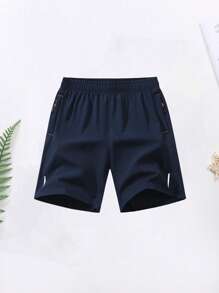 4pcs/Set Men's Reflective Stripe Drawstring Waist Shorts, Disposable Package With Various Colors, Suitable For Running, Hiking, Fitness, Outdoor Sports