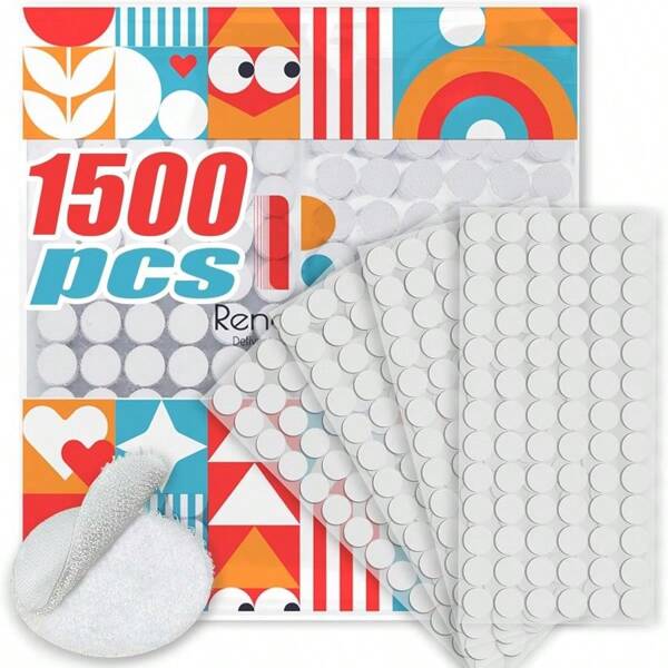 Self Adhesive Dots, Strong Adhesive Diameter Sticky Back Nylon Dots, Hook &Amp; Loop Dots With Waterproof Sticky Glue Tapes, Very Suitable For Classroom, Office, Home (0.39&#34;-1500)