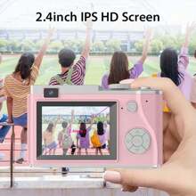 Appareil photo numérique HD, enregistrement vidéo 48MP et 1080P, appareil photo compact de 2,4 pouces avec carte 32 Go, parfait pour les enfants et les étudiants, excellent cadeau pour un usage extérieur et quotidien
