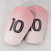 1 par de espinilleras rosa y blanco Mini Master No. 10, protector de pierna tipo pinza para adultos - Espinilleras mini gruesas y duraderas aptas para todas las temporadas