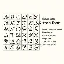 一盒36枚 幸运印章 木质印章 手册印章 跨境字母数字儿童印章 DIY手册印章 学校用品，返校 - 彩色 - 查看 11