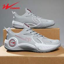 STARNOVO Zapatillas de baloncesto para hombres, suela de goma ultraligera antideslizante y resistente al desgaste, combinación de PU + malla tejida, forro cómodo, transpirable y absorción de humedad, adecuado para estudiantes de primaria y secundaria en entrenamiento de baloncesto/béisbol, zapatos profesionales para juegos