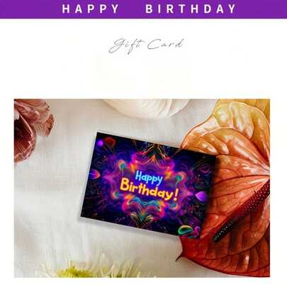 20/10/5 pakietów kartek urodzinowych - z 5 unikalnymi wzorami neonowych świecących życzeń "Wszystkiego najlepszego z okazji urodzin", jasnymi kolorami i efektami świetlnymi, odpowiednie na imprezy, prezenty, dekoracje tortów - świąteczne neonowe kartki z notatkami, dekoracje imprezowe | Nowoczesny projekt kartek | Karty okolicznościowe, dekoracje urodzinowe