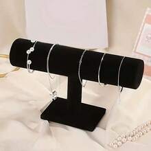 High-Grade Exquisite Wooden And Velvet Bracelet Holder, Jewelry Stand, 1-Tier Bracelet Display Rack, Suitable For Elastic Hair Bands, Bracelets, Watches Back To School