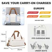 35x20x20 Cabin Bag Under Seat Ryanair Flight Carry On Bag Sports Travel Duffel Holdall Hand Luggage 14L Unisex - Yellow - View 3