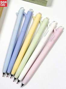 1pc/6pcs Bandai, Back To School Stationery, With A Double Bead Quick Drying Ballpoint Pen Tip, Perfect For Teachers, Colleagues, Offices, And Returning Students. The Quote Pen Set Features An Ergonomic Circular Body, A Medium Tip, A Stick Pen Structure, A Cute Design, And Perfect Party And Birthday Surprise Gifts. It Is The Ideal Choice For Christmas, Halloween, And Thanksgiving Gifts.