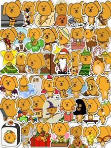 50pcs/Pack Funny Cute Dumb Dog Sticker Decorations, Waterproof For Water Bottle, Phone, Fridge