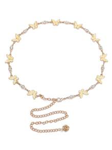 1pc Women's Metallic Silver Waist Chain, Fashionable Retro Bohemian Dress Decoration Belt Fall, Autumn, Halloween