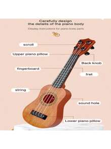Mini chitară muzicală de jucărie pentru copii, ukulele, instrument cu 4 coarde, cadouri, favoruri de petrecere, interactiv, distracție, educațional pentru începători