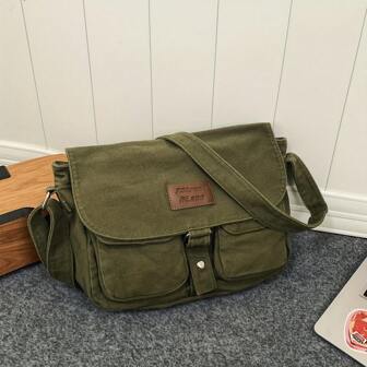 Retro Y2K Hobo Crossbody Bag, 4 Color Options, Canvas Large Capacity Fashion Messenger Bag, Suitable For School, Business, Outdoor, Party, Gift