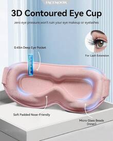 Weighted Eye Mask For Sleeping - Blackout Sleep Mask For Women Men, FACEMOON Lash Extension Eye Covers, Memory Foam, 3D Contoured, Airplane Travel Essentials, Blindfold For Meditation(Gray)