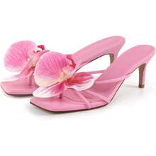 Orchid Heels For Women Slip On Kitten Heel - Orange - View 5