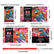 1 套铁盒水溶性彩色铅笔套装，12/24/36/72 色，木制彩色铅笔，非常适合手绘、油画和素描，专业美术画笔套装，钢笔，绘画和艺术材料，包装精美，非常适合初学者、学校用品、文具、剪贴簿用品、着色书、返校礼物。 - 彩色 - 查看 2