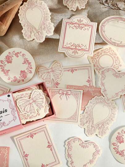 Una caja de 30 papeles de notas adhesivas simples y creativas con relieve, materiales de manualidades para collage y decoración DIY, regalos festivos, material personalizado para scrapbooking y papelería escolar para volver a la escuela