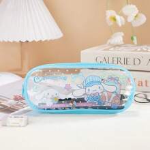 Sanrio 1pc Sanrio Character Cartoon Transparent Pencil Case Pouch, Student Stationery Storage Organizer Makeup Bag,Pencil Pouch,School Bag, School Supplies,Back To School