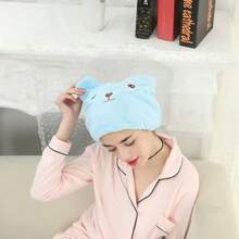 1pc Cartoon Teddy Bear Dry Hair Cap Absorbs Water And Thickens Hair For Adults. Quick Drying Bag, Headscarf, Shower Cap, Dry Hair, Shampoo Towel,Bonnet,Shower Cap,Hair Products And Accessories For Barber Salon Beauty Travel Essentials Back To School