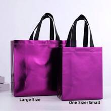 2pcs Size Small Reusable Gift Bags In Colorful Colors, Sparkling, Bridesmaids, Non-Woven Bags, Waterproof Laser Shopping Bags, Party, Good Stuff Bags, With Handles, Cheapest Items Available, Shopping Bags, Party Bags, Party Gift Bags, Tote Bags With Laser Film Aluminum Foil Shopping Clothing Advertising Tote Bags