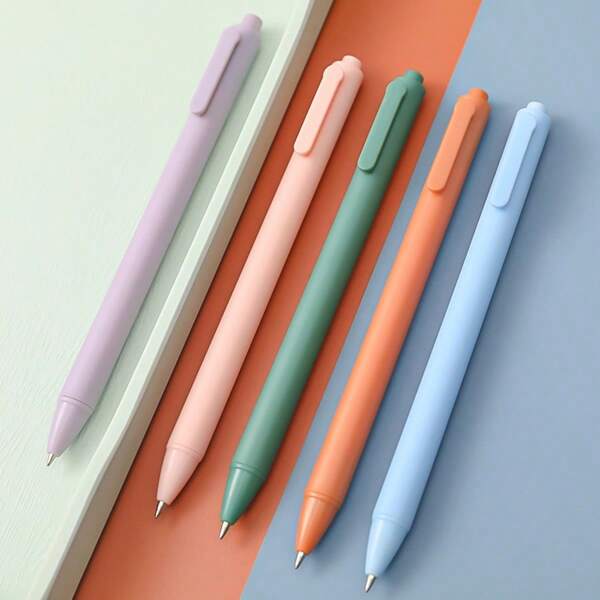 10pcs Macaron Black Ink Ballpoint Pen- Colorful And Cute Ballpoint Pen, Student Office Stationery For Diary, Writing, Office And School Supplies School Supplies,Back To School