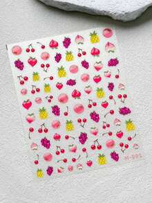 水果印花美甲贴纸，适合外出、日常生活和夏季