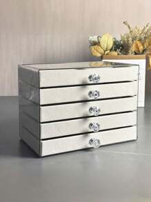 7-lagige Samtverschlusskasten, Acryl-Schmuckaufbewahrungsbox, Aufbewahrungsbox mit Deckel, Schubladenartiger Aufbewahrungskasten für den Schreibtisch, transparente Schmuckaufbewahrungsbox, Samtschmuckaufbewahrungsbox, Ohrring, Ring, Armband Präsentationsbox, Ohrringaufbewahrungsbox, Kosmetikaufbewahrungsbox, Schmuckkasten für Frauen, Schmuckkasten, Geschenkbox, Geschenk für Frauen, Schmuck für Frauen, Bastelaufbewahrungsbox, Geschenk zu Feiertagen